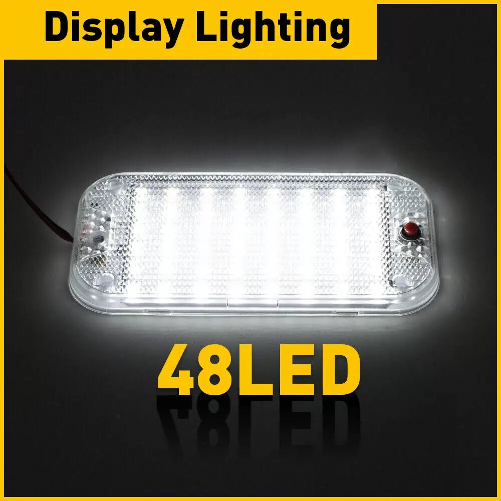 12V 48-LED Interior Vehicle Dome Car Roof Reading Ceiling Light Trunk Lamp White 6B93BC-57 [6]