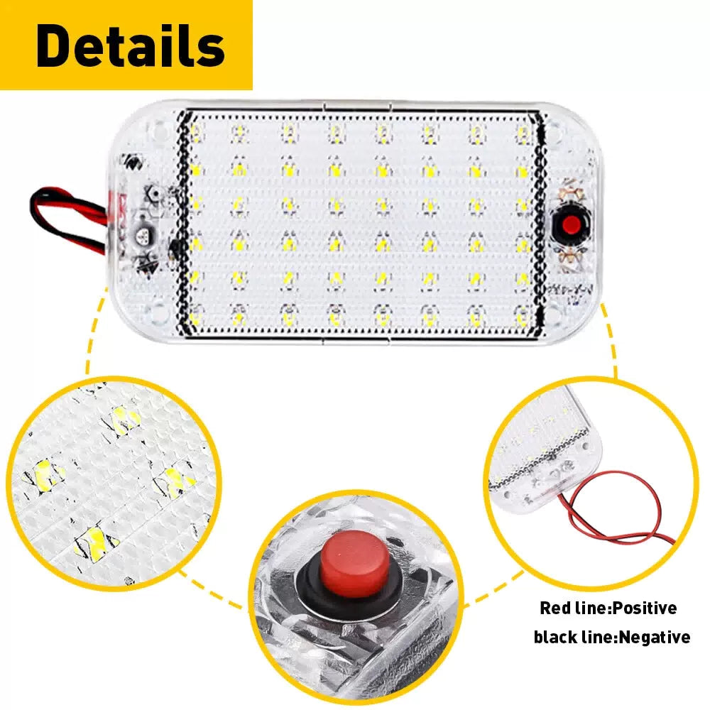 12V 48-LED Interior Vehicle Dome Car Roof Reading Ceiling Light Trunk Lamp White 6B93BC-57 [9]