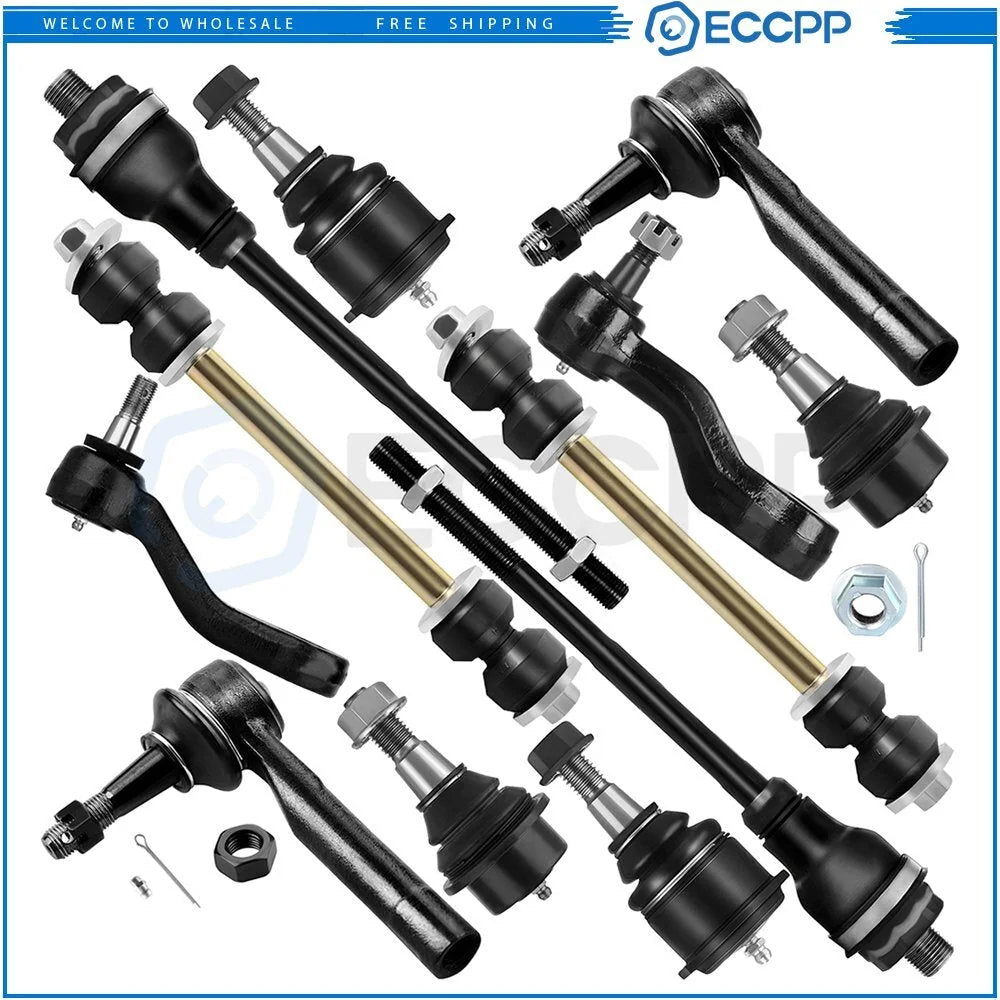 12 For Chevy Silverado GMC Sierra 1500 Front Tie Rod Ends Ball Joints Pitman Arm KOEEP [1]