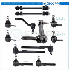 12x Front Suspension Ball Joints Tie Rods Pitman Arm For 2000 01 Dodge Ram 1500 KOEEP [1]