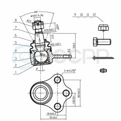 12x Front Suspension Ball Joints Tie Rods Pitman Arm For 2000 01 Dodge Ram 1500 KOEEP [4]
