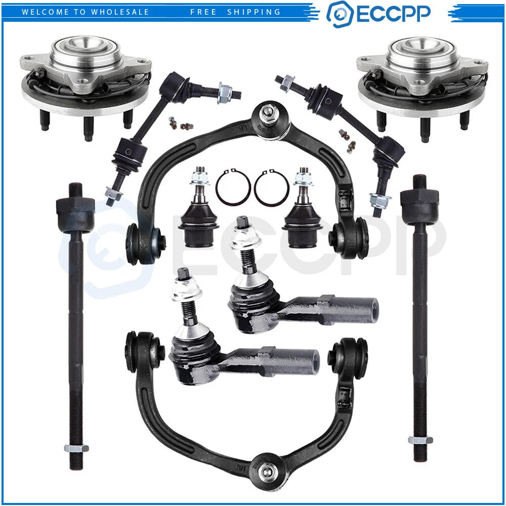 12x Front Tie Rod End Sway Bar Wheel Bearning Hub For 2003-2006 Ford Expedition KOEEP [1]