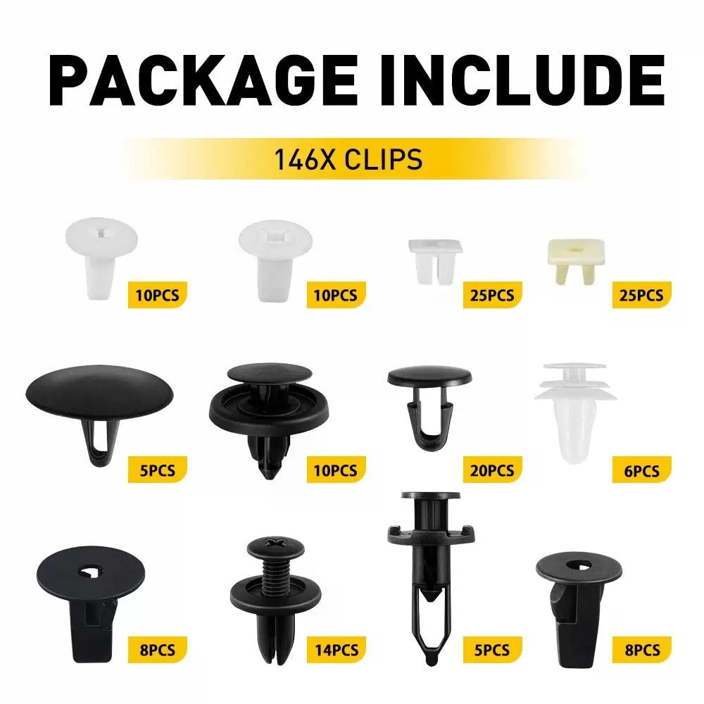146PCS For TOYOTA Lexus Fender Door Hood Bumper Car Trim Clips Body Retainer Kit 6B93BC-57 [5]