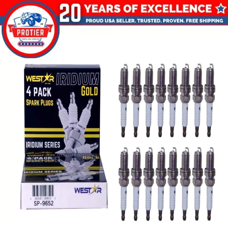 16x iridium spark plugs 7090 SP-9652 IX 5464 BKR5EGP performance power MPG 6B93BC-57 [1]