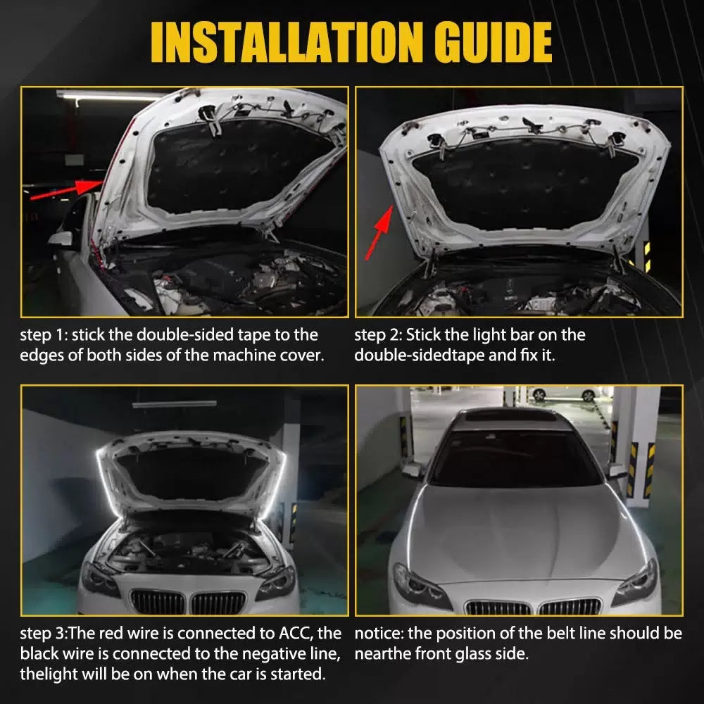 180cm Scan Start Up Car Dynamic LED Hood Light DRL Strip Daytime Running Light 6B93BC-57 [2]
