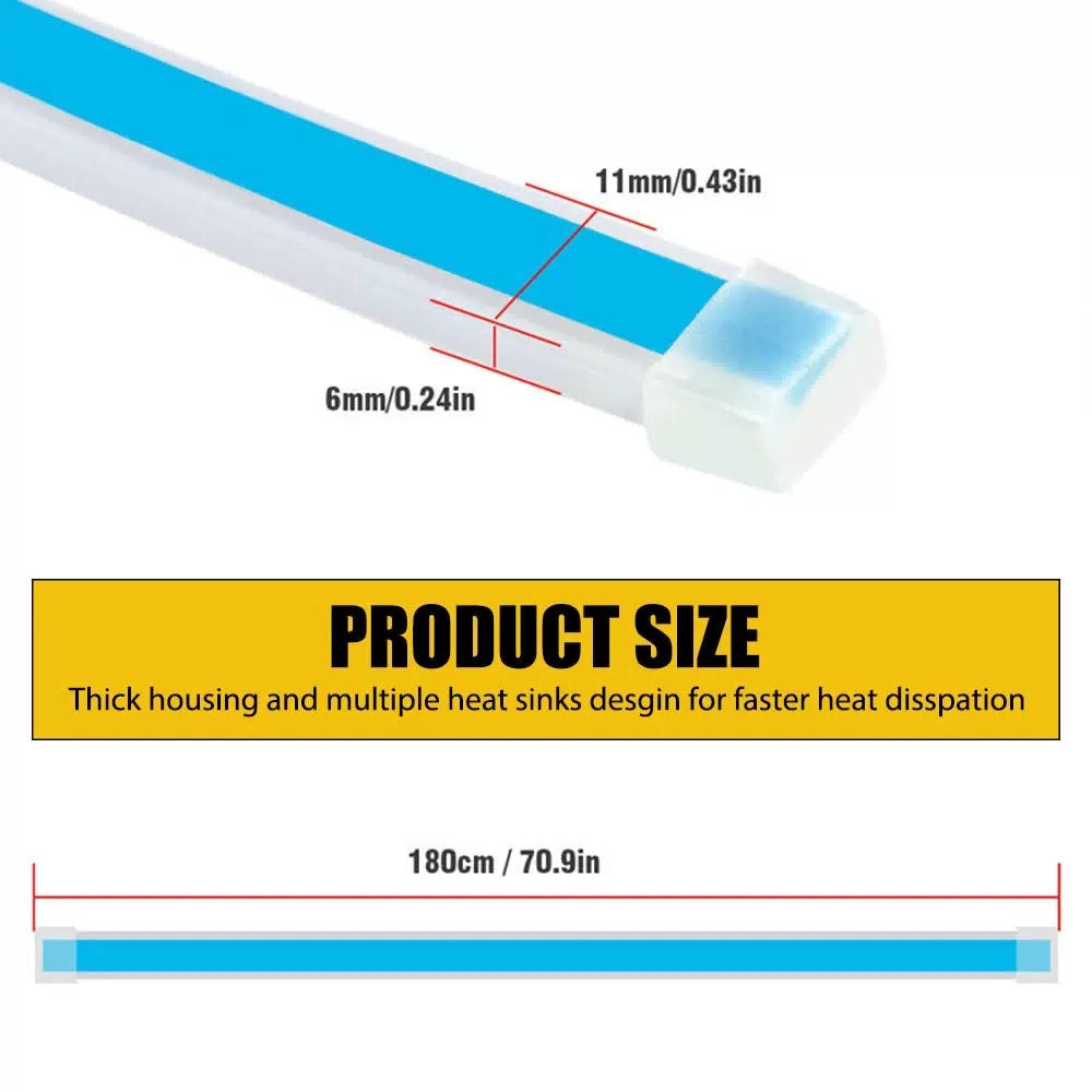 180cm Scan Start Up Car Dynamic LED Hood Light DRL Strip Daytime Running Light 6B93BC-57 [8]