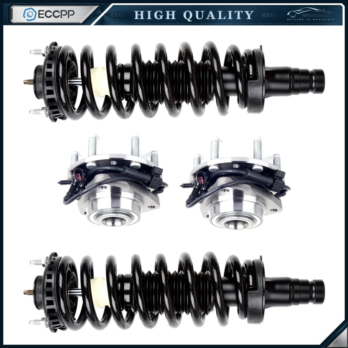 18pc Front Complete Struts Wheel Hub for Chevy Trailblazer GMC Envoy 02-03 KOEEP [1]