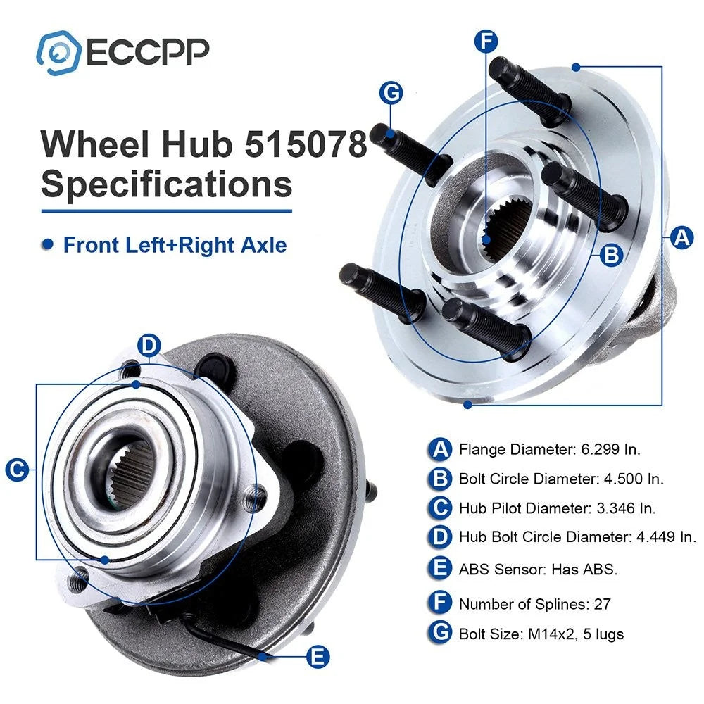 1P Wheel Hub Bearing Assembly Front For Ford Explorer Mercury Mountaineer 06-10 6B93BC-57 [3]