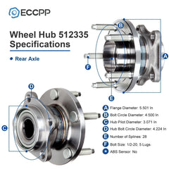 1Pc Rear Wheel Hub Bearing Assembly AWD For 2007-2009 2010 Ford Edge Lincoln MKX KOEEP [2]