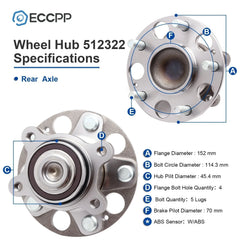 1Pc Rear Wheel Hub Bearing Assembly For 2006 2007-2012 Honda Civic GX Hybrid FWD KOEEP [2]