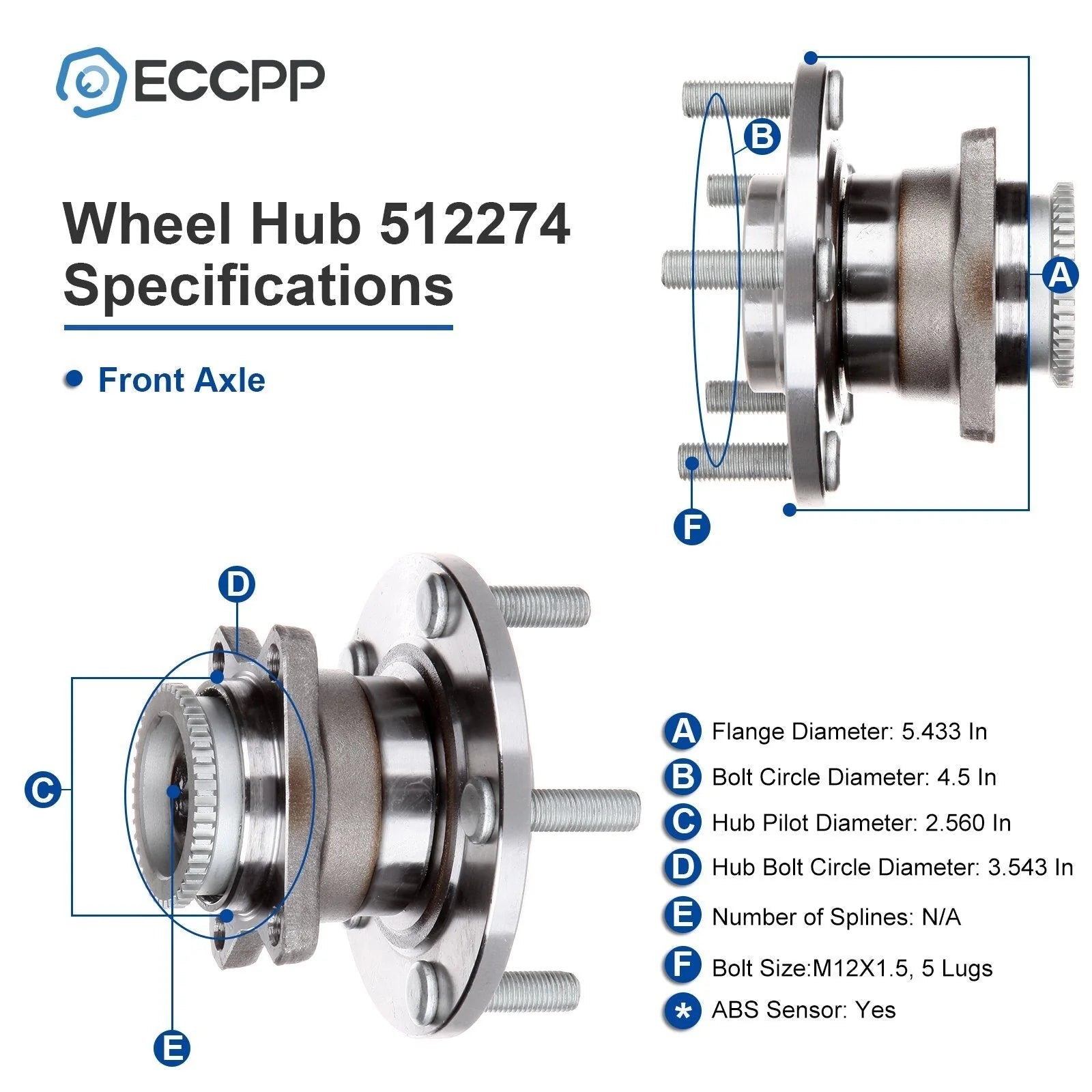 1Pc Rear Wheel Hub Bearing For Mitsubishi Galant Eclipse FWD W/ ABS 2005-2012 MITSUBISHI [2]