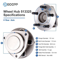 1Pc Wheel Hub Bearing Front RWD For 2012-2020 Chrysler 300 Dodge Charger W/ ABS 6B93BC-57 [2]