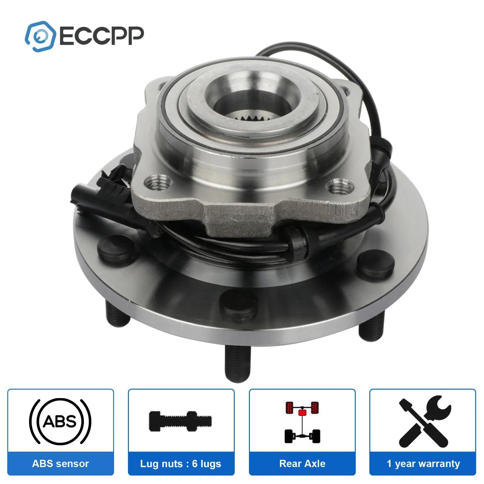 1Pc Wheel Hub Bearing Rear For Nissan Armada 2012 2013 2014 2015 6 Lug W/ ABS 6B93BC-57 [1]