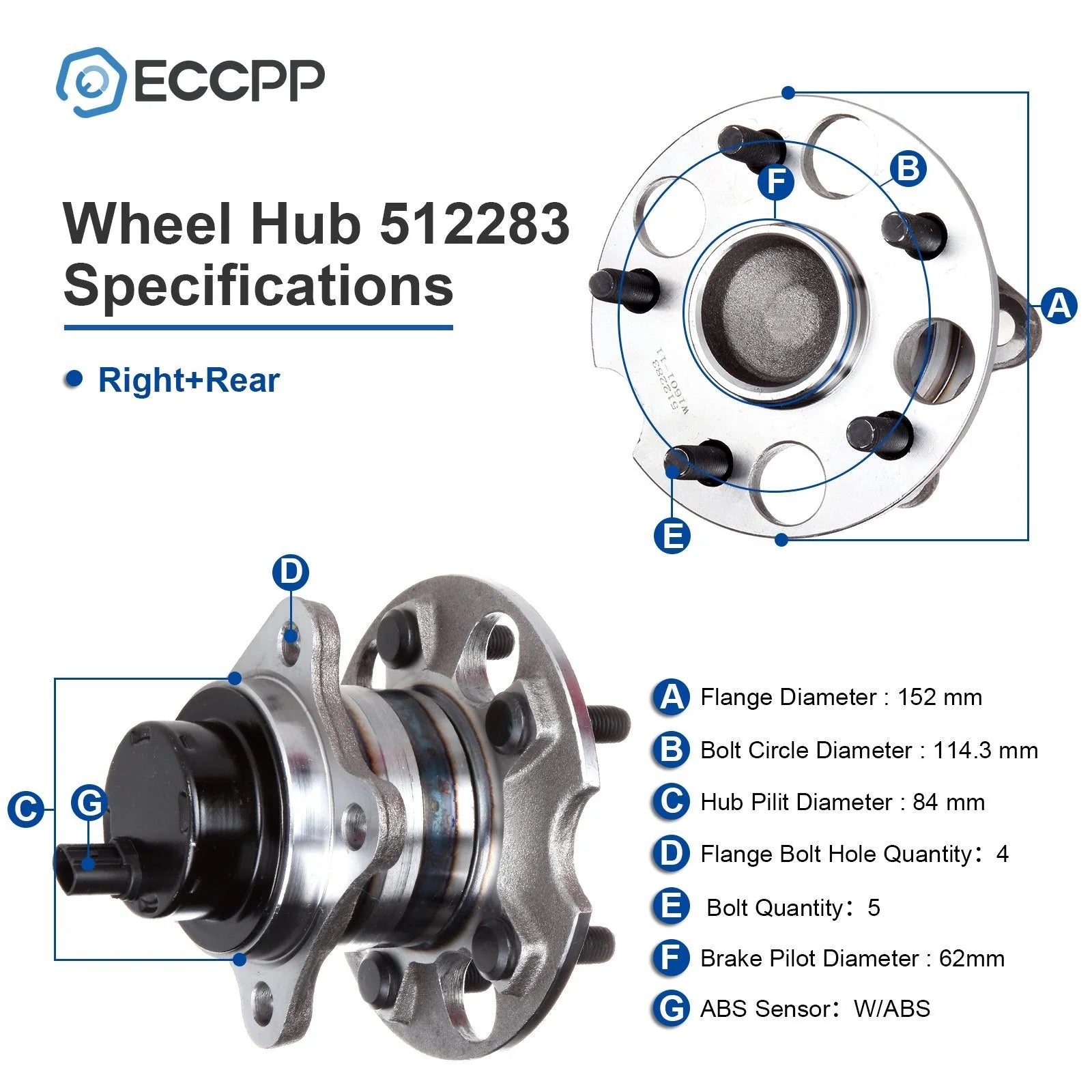 1Pc Wheel Hub Bearing Rear Passenger FWD For Toyota Highlander Lexus RX330 RX350 KOEEP [2]