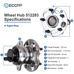 1Pc Wheel Hub Bearing Rear Passenger FWD For Toyota Highlander Lexus RX330 RX350 KOEEP [2]