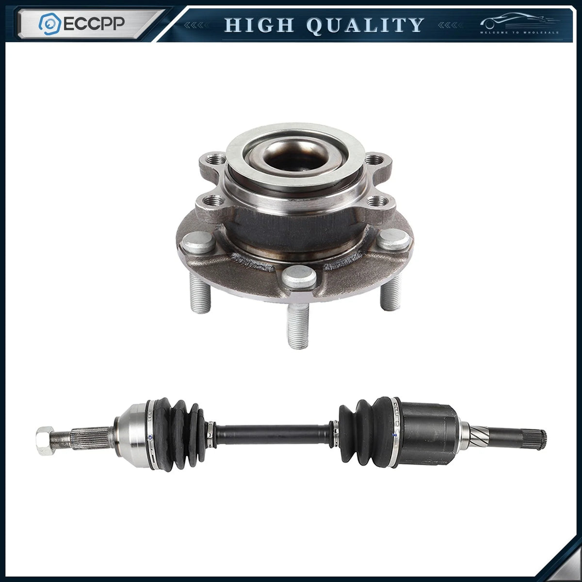 1X CV Axle + 1X Wheel Hub Bearing Front Left For Nissan Rogue 2.5L AWD 2008-2013 KOEEP [1]