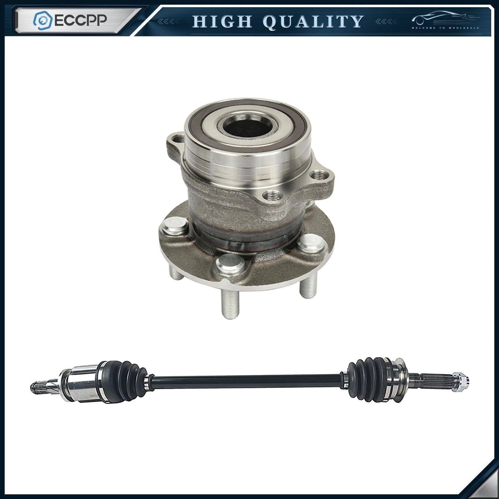 1X CV Axle + 1X Wheel Hub Bearing Rear AWD For Subaru Forester Manual Trans. KOEEP [1]