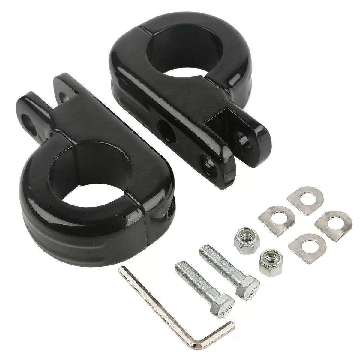 1.25" (32mm) Foot Peg Clamp Mounting Kit For Harley Touring Engine Guard Bars US [5]