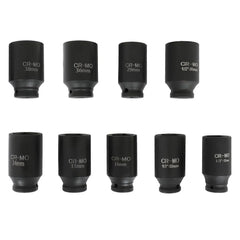 1/2" Deep Impact Socket Set Drive Metric Axle Hub Nut Socket 29-38mm 6-Point 9PC 6B93BC-57 [4]