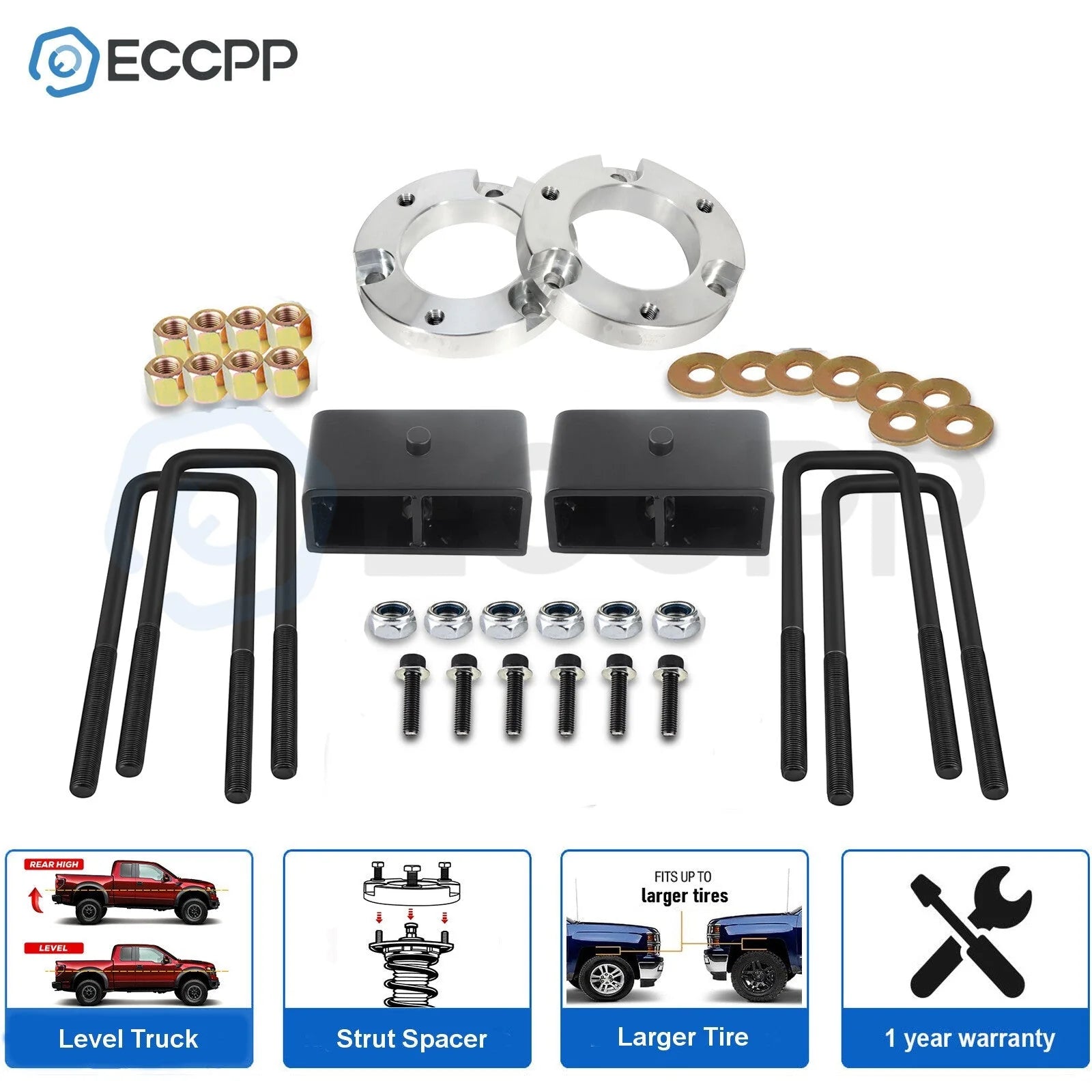 1.5" Front & 2" Rear Leveling Lift Kit For Toyota Tacoma 6 Lug 2005-2023 2WD 4WD KOEEP [1]