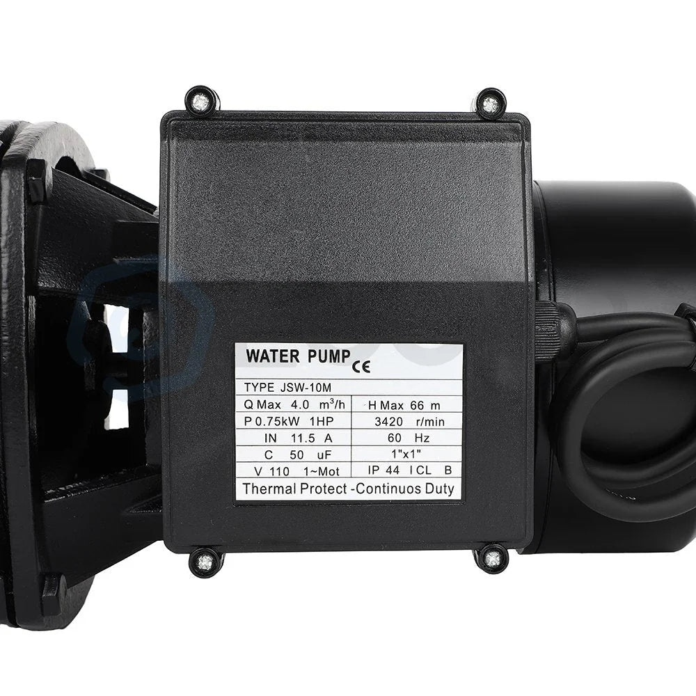 1 HP Shallow Well Jet Pump w/ Pressure Switch 17.6GPM, Hmax 216.5 ft, 115V 6B93BC-57 [3]
