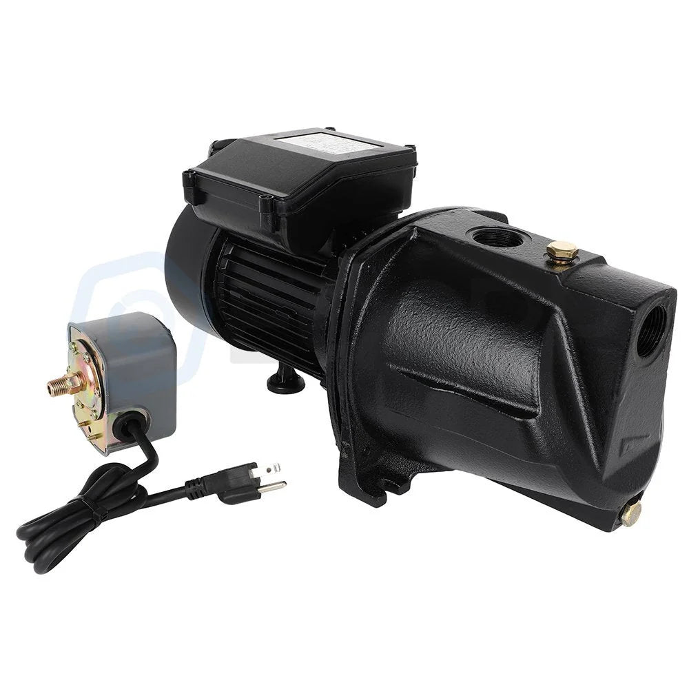 1 HP Shallow Well Jet Pump w/ Pressure Switch 17.6GPM, Hmax 216.5 ft, 115V 6B93BC-57 [6]