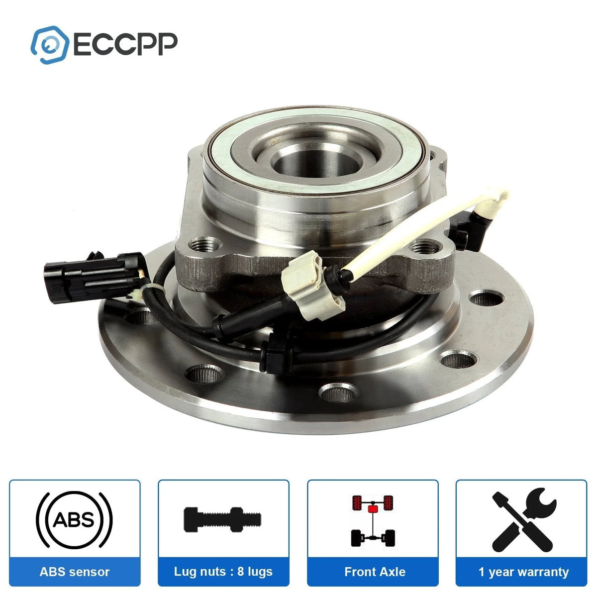 1 Pcs Wheel Hub Bearing Front 4WD For 1996-2000 Chevrolet GMC K2500 K3500 8 Lug 6B93BC-57 [1]