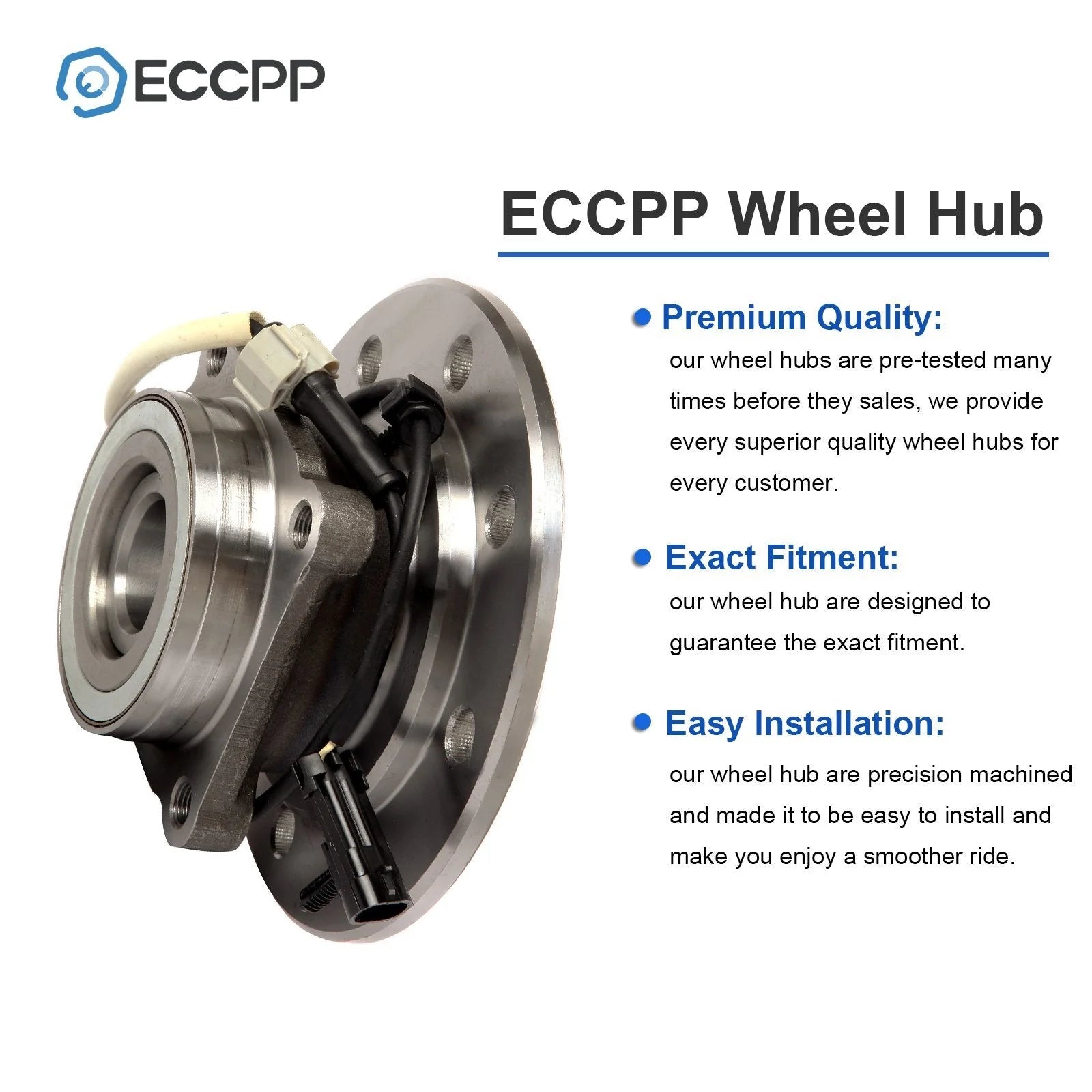 1 Pcs Wheel Hub Bearing Front 4WD For 1996-2000 Chevrolet GMC K2500 K3500 8 Lug 6B93BC-57 [3]