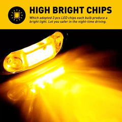 20x Amber 3-LED 4" Side Waterproof Marker Lights Truck Clearance Trailer Light 6B93BC-57 [2]