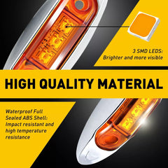 20x Amber 3-LED 4" Side Waterproof Marker Lights Truck Clearance Trailer Light 6B93BC-57 [4]