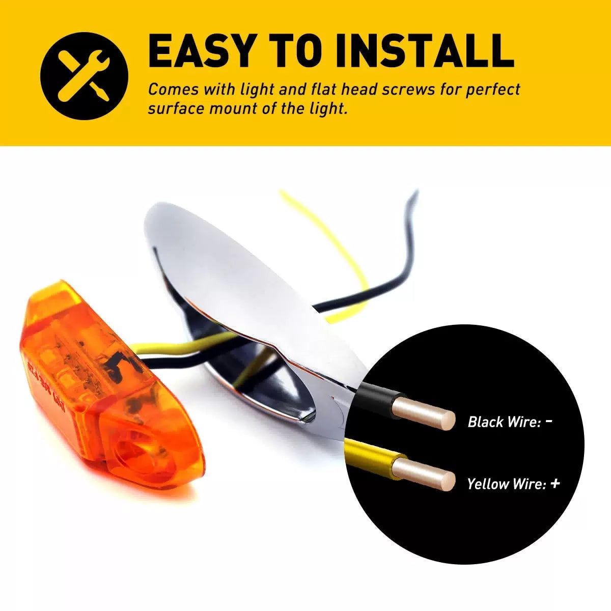 20x Amber 3-LED 4" Side Waterproof Marker Lights Truck Clearance Trailer Light 6B93BC-57 [6]