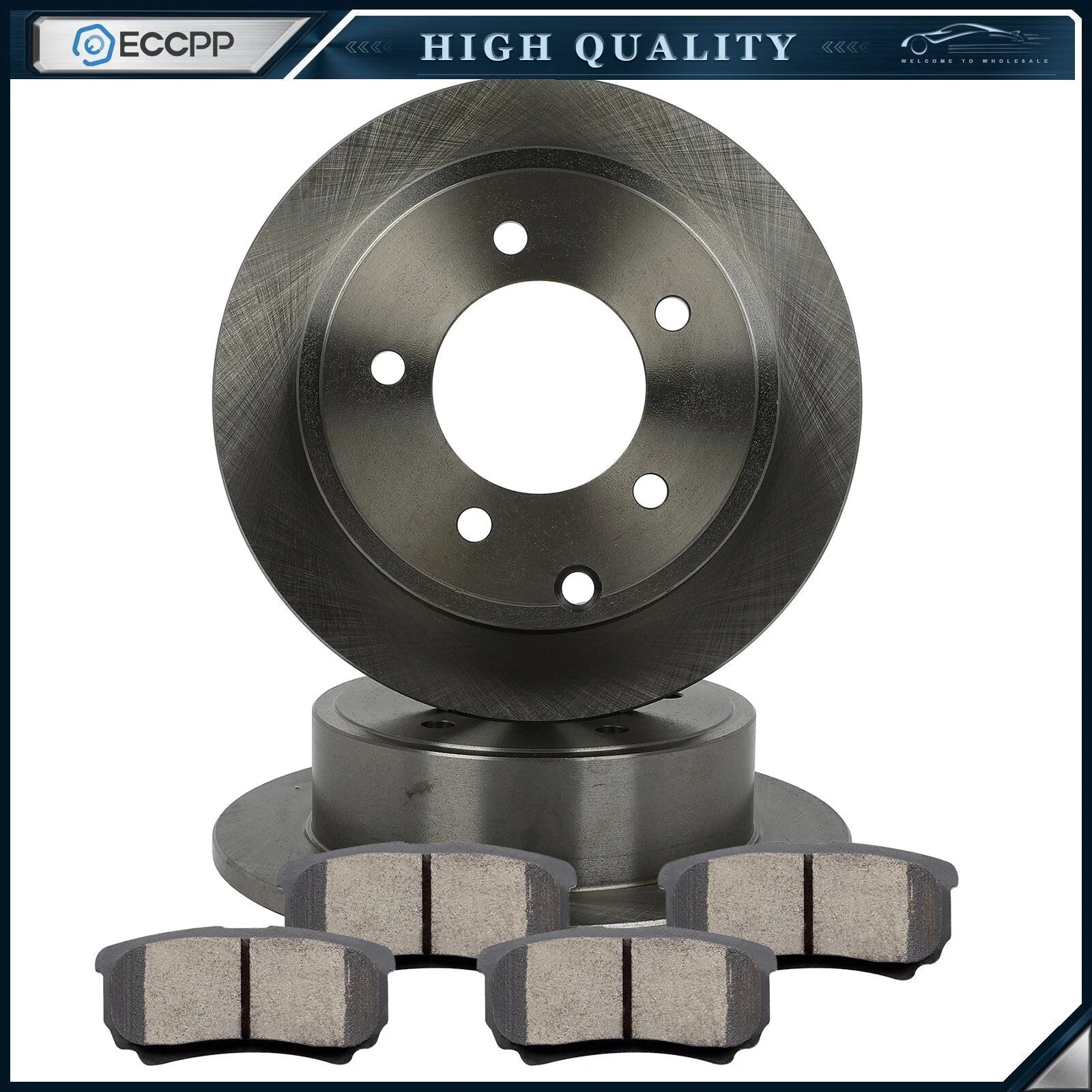 262 mm Rear Ceramic Brake Pads and Rotors Discs Fits MITSUBISHI LANCER 2008 KOEEP [1]