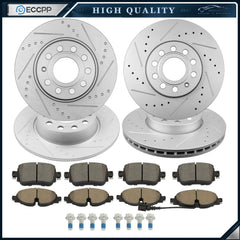 288mm Front & 272mm Rear Rotor + Ceramic Pads for 2015-2021 Volkswagen VW Golf KOEEP [1]