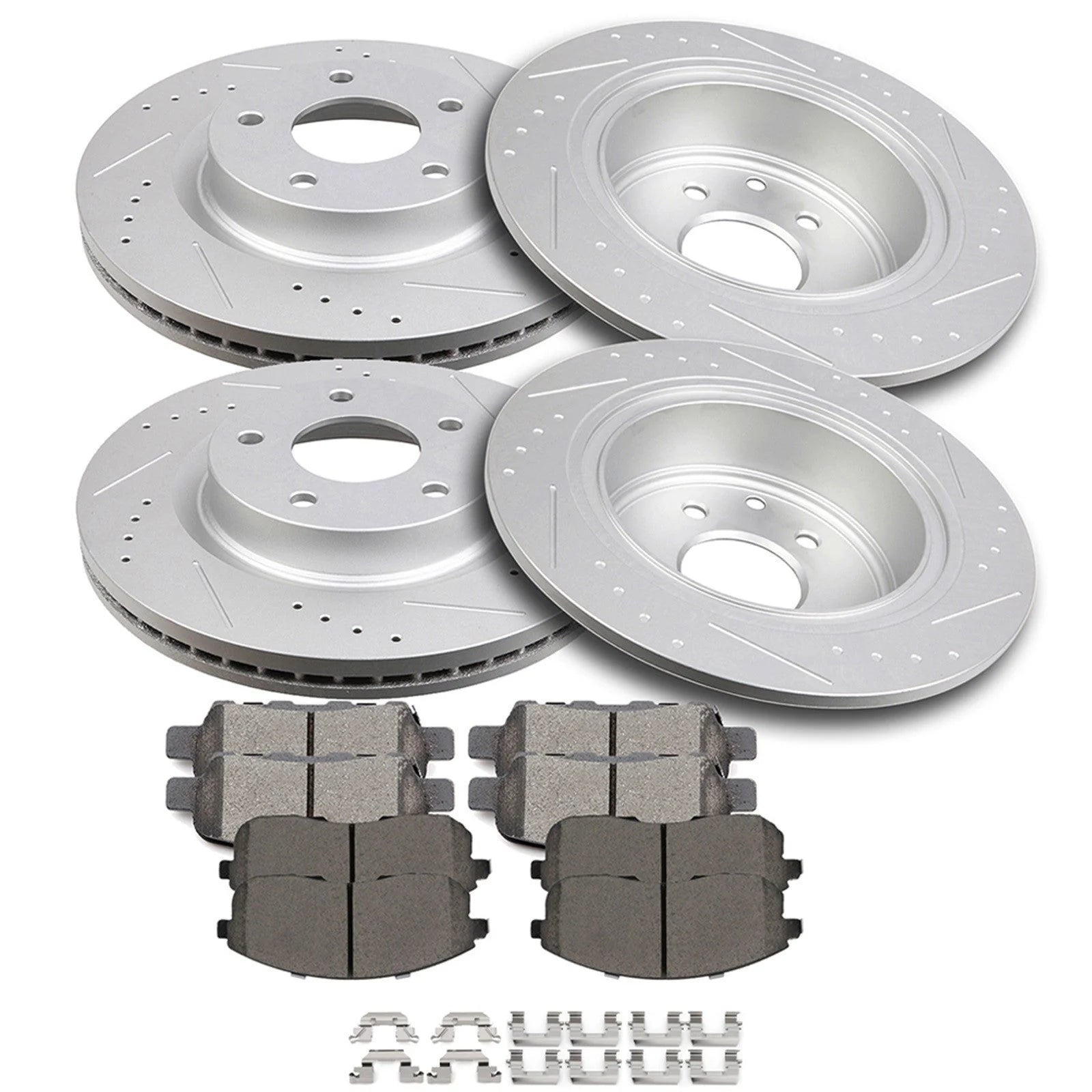 296mm Front 291mm Rear Drilled Rotors Brake Pads for 2007 - 2013 Nissan Altima KOEEP [1]