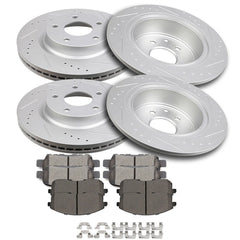 296mm Front 291mm Rear Drilled Rotors Brake Pads for 2007 - 2013 Nissan Altima KOEEP [1]