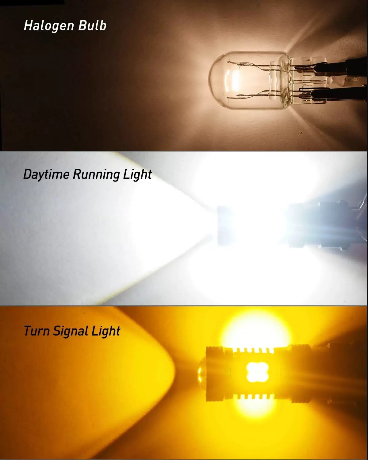 2PCS AUXITO 7443 LED Switchback Dual Color White/Yellow Turn Amber Signal Light AUXITO [3]