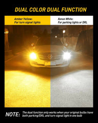 2PCS AUXITO 7443 LED Switchback Dual Color White/Yellow Turn Amber Signal Light AUXITO [4]