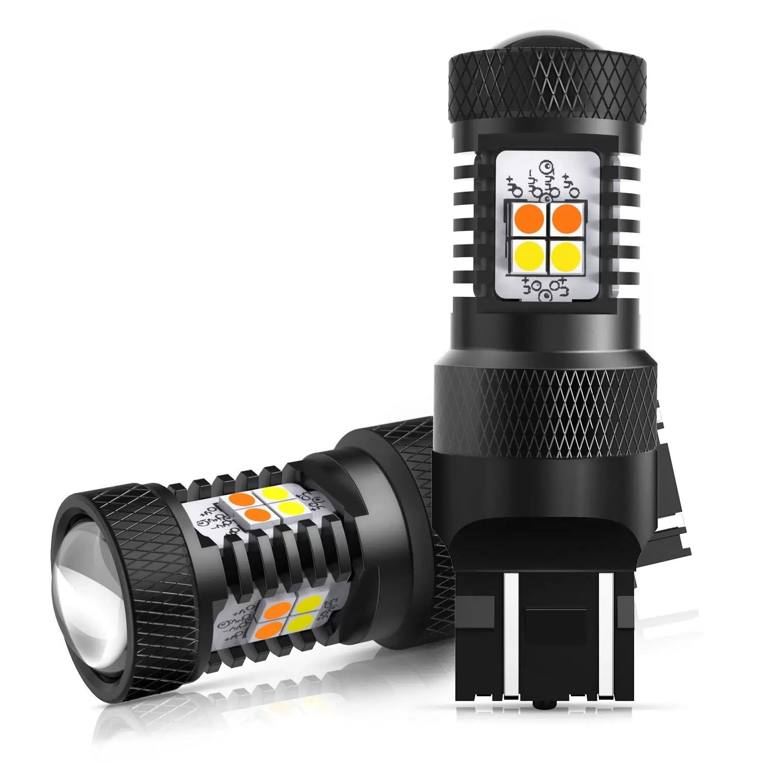 2PCS AUXITO 7443 LED Switchback Dual Color White/Yellow Turn Amber Signal Light AUXITO [8]