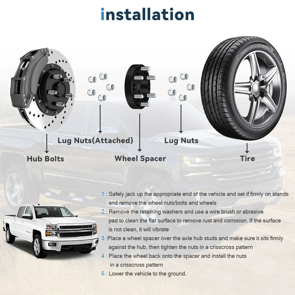 2P 1.25" 6x5.5 Hubcentric Wheel Spacers For Chevy Silverado 1500 Tahoe 1999-2025 6B93BC-57 [5]
