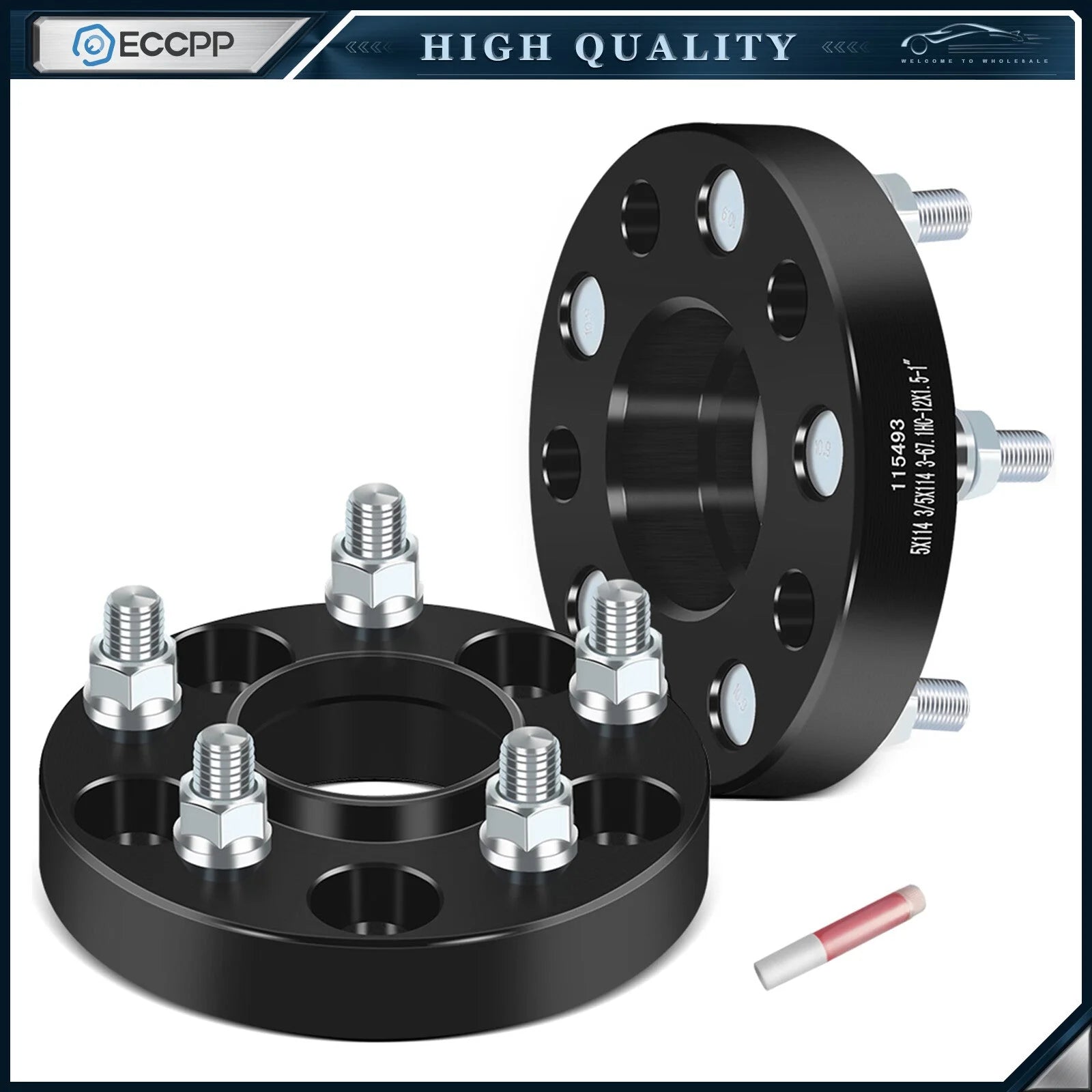 2P 1" 5x4.5 Hub Centric Wheel Spacers 12x1.5 For Ford Escape Fusion Jeep Patriot KOEEP [1]