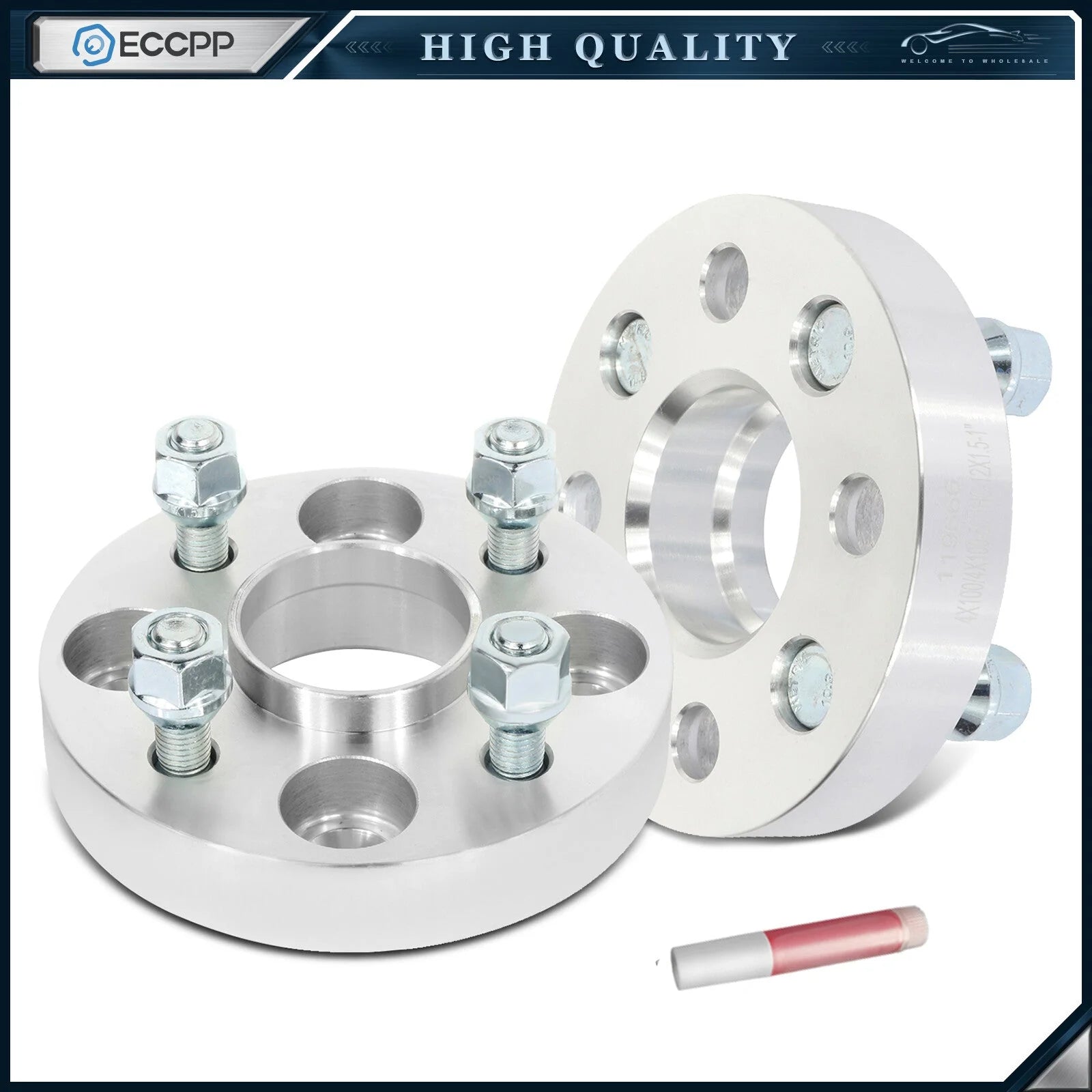 2P 1 inch Hubcentric Wheel Spacers 4x100 12x1.5 For Honda Civic Mini Cooper 4Lug 6B93BC-57 [1]