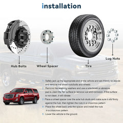 2P 2" 6x5.5 to 8x170 Wheel Adapters 14x1.5 For Chevy 6 Lug Convert to Ford 8 Lug KOEEP [4]