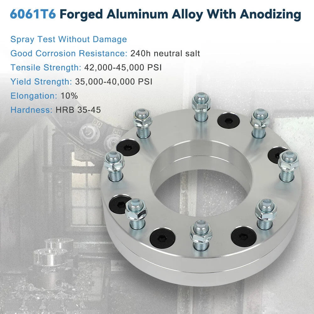 2P 2" 6x5.5 to 8x170 Wheel Adapters 14x1.5 For Chevy 6 Lug Convert to Ford 8 Lug KOEEP [6]