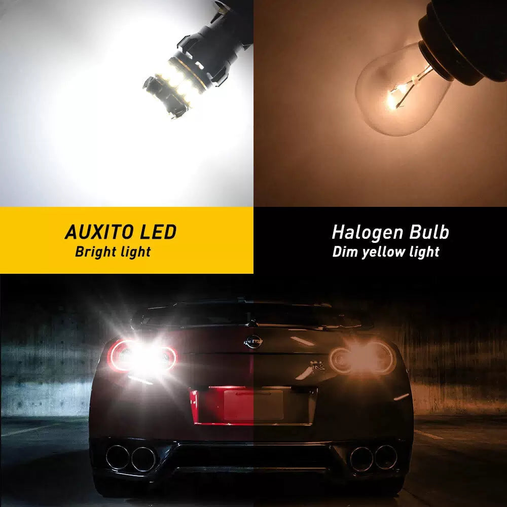 2Pcs 1157 LED Tail Brake Stop Backup Reverse Turn Signal Light Bulbs 6500K White 6B93BC-57 [9]