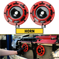 2Pcs 115DB Super Loud Compact Electric Blast Tone Car Air Horn Kit 12V Red 6B93BC-57 [1]