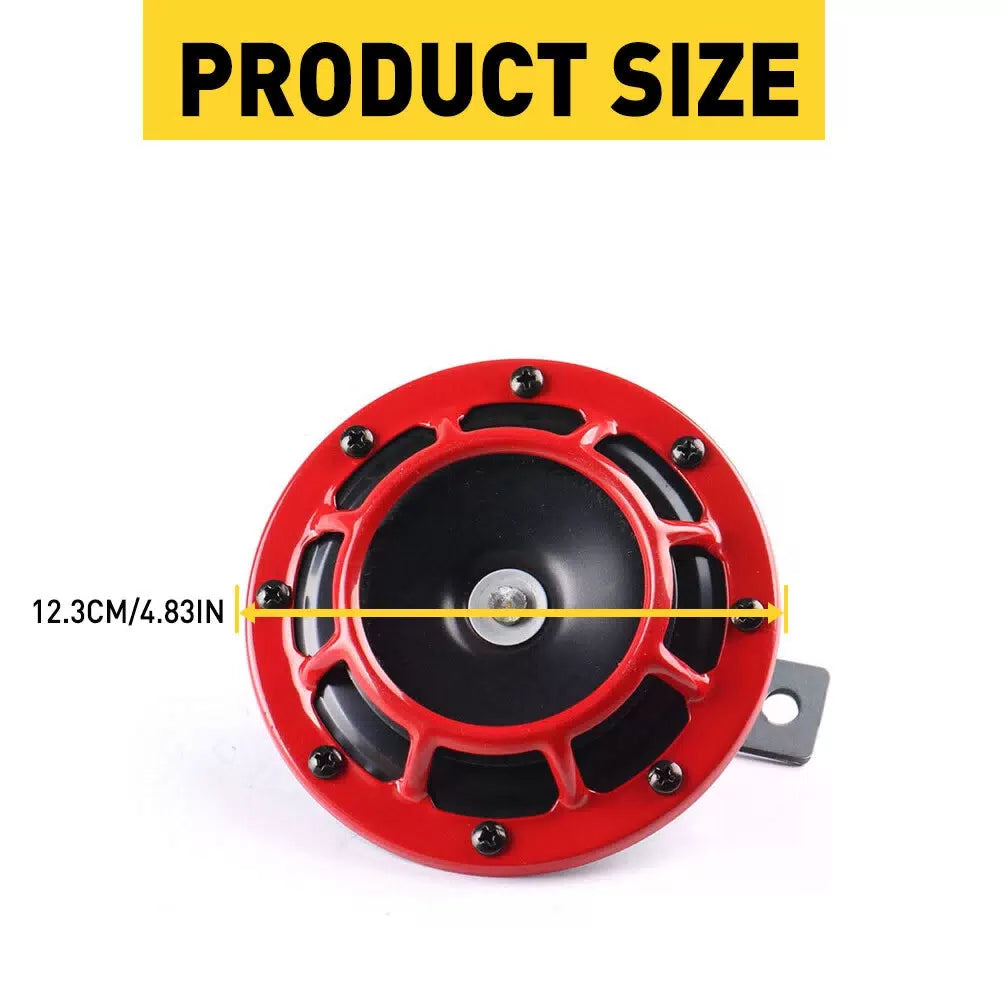 2Pcs 115DB Super Loud Compact Electric Blast Tone Car Air Horn Kit 12V Red 6B93BC-57 [4]