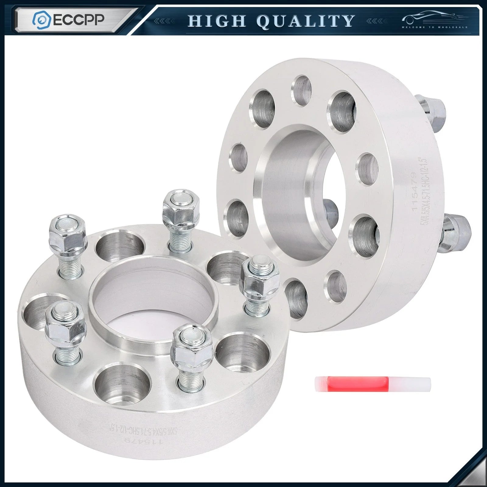 2Pcs 1.5" 5x4.5 5x114.3 Hubcentric Wheel Spacers 1/2"x20 For Jeep Wrangler YJ TJ 6B93BC-57 [1]