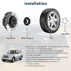2Pcs 1" 5x5 to 5x4.5 Conversion Wheel Adapters 1/2"x20 For Jeep 5x127 to 5x114.3 6B93BC-57 [4]