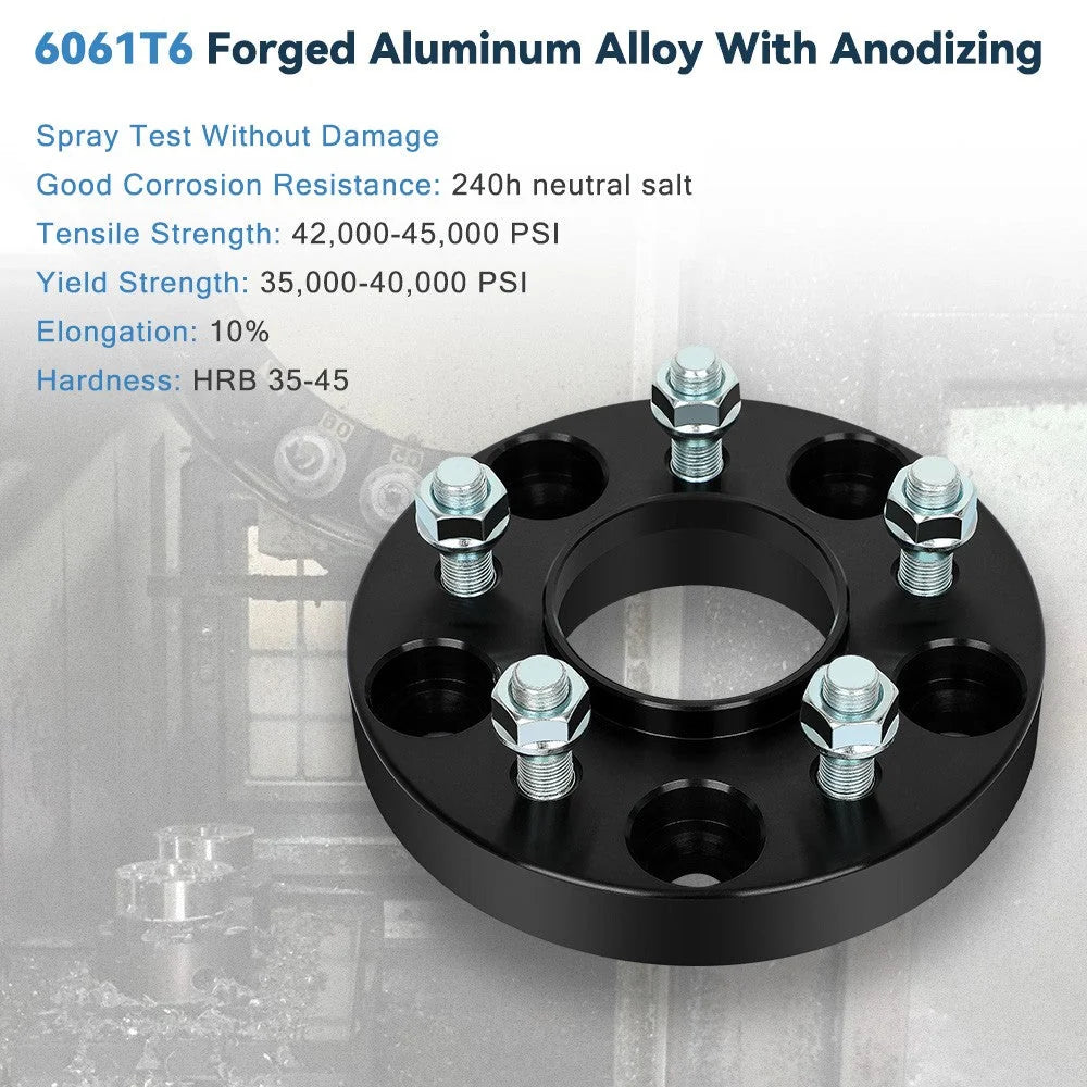 2Pcs 1" 5x5 to 5x4.5 Conversion Wheel Adapters 1/2"x20 For Jeep 5x127 to 5x114.3 6B93BC-57 [6]