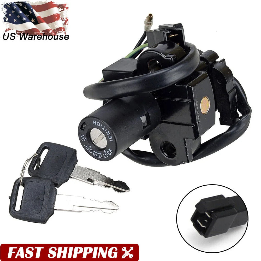 2Pin Ignition Switch with Keys for Honda XR650 XR650L 1993-2023 XR250L 1991-1996 6B93BC-57 [1]